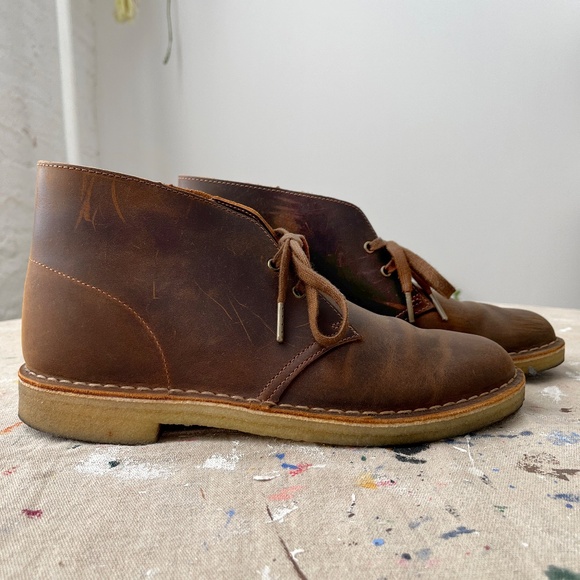 CLARKS DESERT BOOTS / SIZE 10 M / Beeswax Leather - Picture 8 of 12